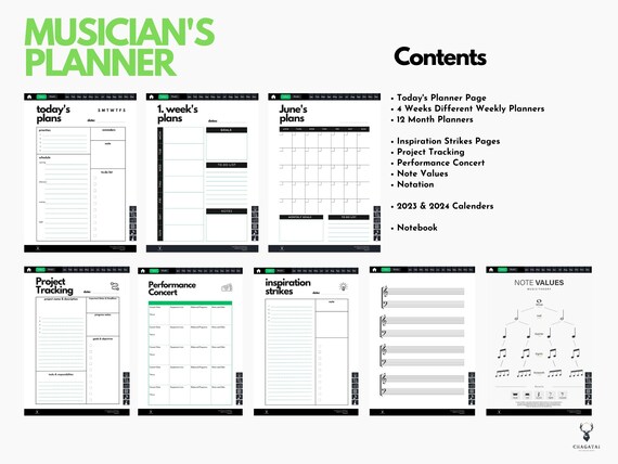 Musician Gift Musician Planner Digital Music Planner iPad  Android Tablet Music Audio Production Planner Organization Planner (Updated 2025)