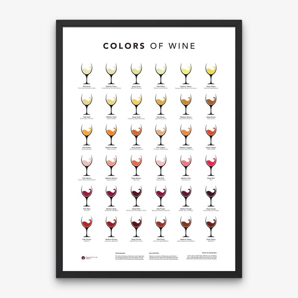 Wine Color Guide Wine Wall Art Poster Wine Color Print Types of Wine Print Kitchen Wall Art Gift for Wine Lovers Gift for Her Wine Bar Print