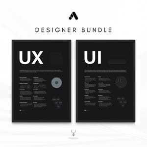 UX UI Design Poster Bundle, Design Studio Wall Decor Set of 2, UX Designer Gift Idea Studio Art Ux ui design principles poster set of 2