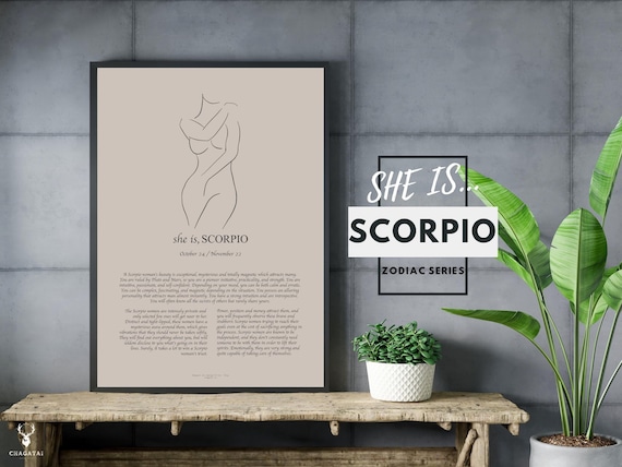 Zodiac Print Scorpio Wall Art Print Scorpio Poster Astrology Gift for Her Zodiac Sign Poster Scorpio Print Wall Art Zodiac ArtDecor Scorpio
