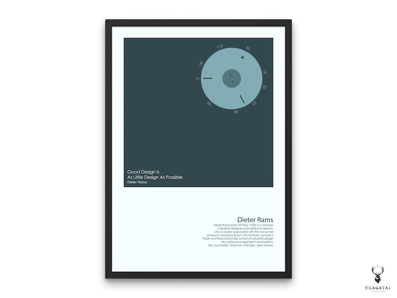 The Dieter Rams Print Apple Design Poster is the perfect addition to any home or office wall decor. This iPod wall art is a tribute to the legendary designer and features the iconic Apple design that he was instrumental in creating.