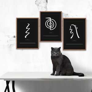 Printable Canvas yoga poster depicting the Reiki power symbol Cho Ku Rei. The poster is designed for meditation and home decor. It is a perfect gift for those interested in Reiki and spirituality.  poster is printable, features other energy chakras.