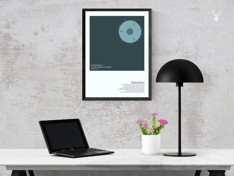This poster is a great designer gift for her or any designer who is a fan of the minimalistic and functional design philosophy of Dieter Rams. The poster is printed on high-quality paper, making it durable and long-lasting,