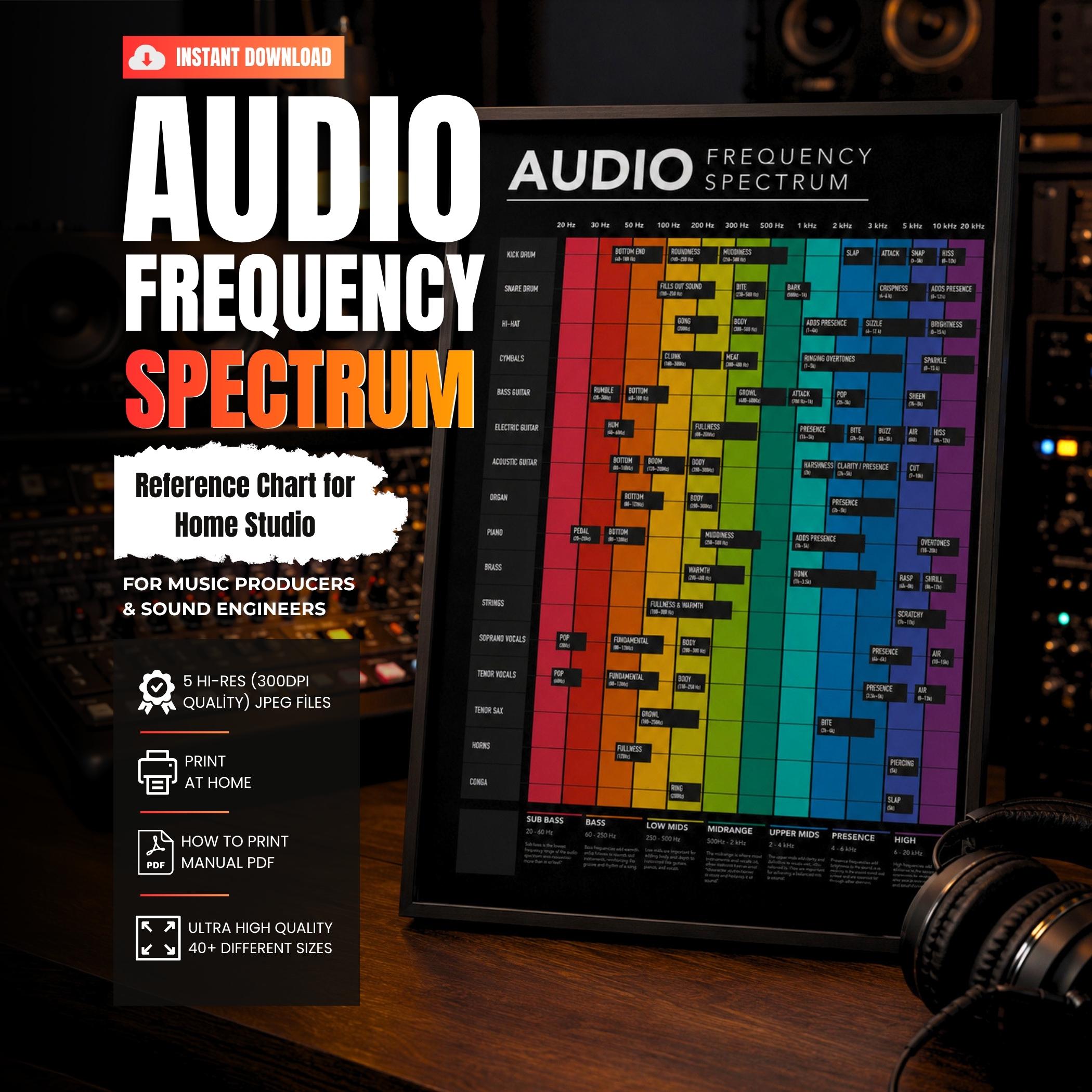 Audio Frequency Spectrum Poster Music Mixing Print Music Cheat