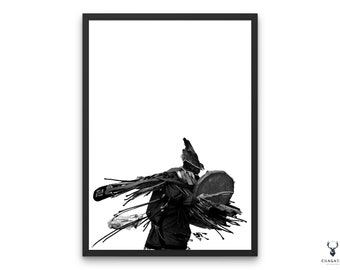 Shaman Art Printable Home Art Decor Mystical Shaman Decor Monochrome Shamanic Wall Art Shamanism Mongol Huge Poster Shaman Art Print