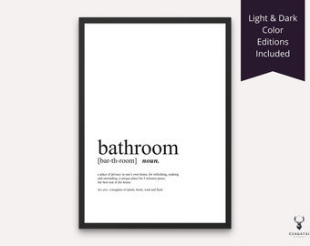 Bathroom Decor Bathroom Print Bathroom Definition Wall Art Funny Shower Decor Bathroom Art Shower Wall Art Bath Art Bathroom Poster Print