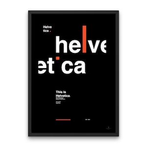 Impressão de pôster Helvética Estúdio de design de fonte Helvética Neue Decoração de parede Presente de designer para impressão Design de impressão em negrito Helvética Produto digital Love