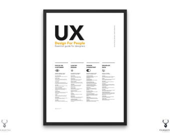 UX Print Poster Design For People UX Design Phases with Dieter Rams Principles Poster UX Designer Gift Poster Design Studio Wall Decor Print
