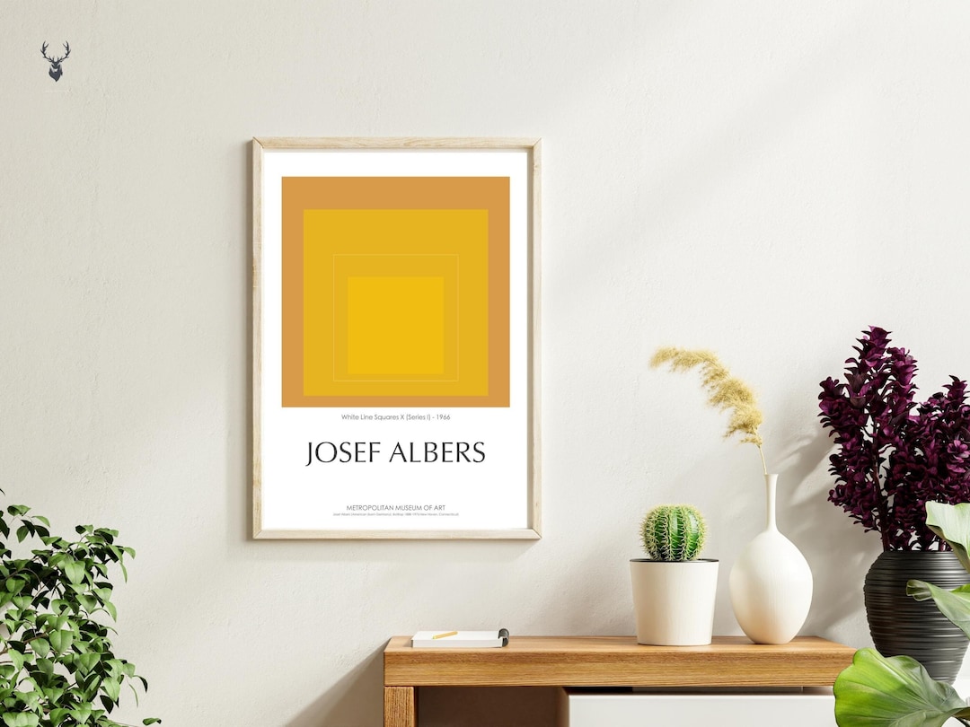 Josef Albers Museum Art Yellow Home Decor Square Print
