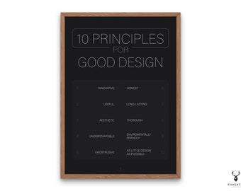 Design Principles Poster 10 Principles for Good Design Print Minimalistische UX Afdrukbare Typografische Poster Design Studio Wall Decor Print UX