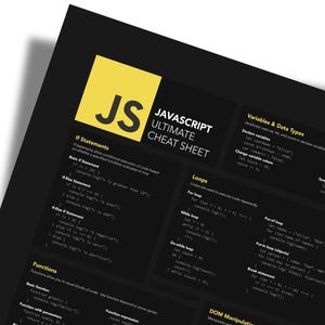 A vibrant JavaScript cheat sheet for dynamic web development
Visual guide to essential JavaScript functions and syntax
Beginner-friendly JavaScript poster for interactive web design