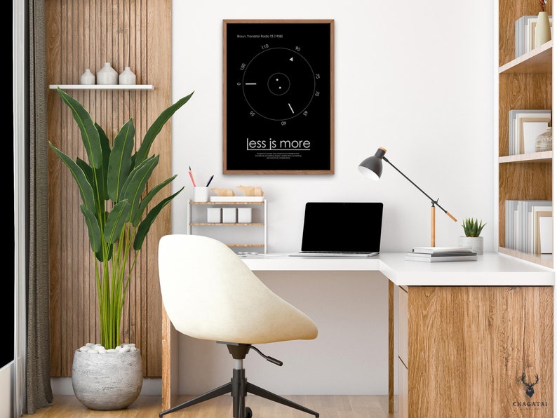 The Dieter Rams Less is More poster is a perfect addition to any design studio or home office. This minimalist and stylish poster features the iconic quote from the legendary designer, reminding us of the importance of simplicity in design.