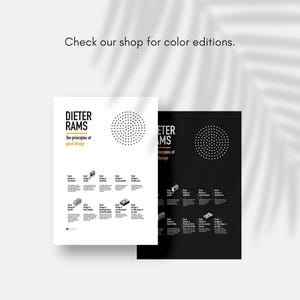 The Dieter Rams UI UX Design Poster is a must-have for any designer looking to elevate their work to the next level. It also makes for a great gift for any design enthusiast or student. Dieter Rams Braun Design Poster is good idea for minimalism