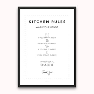 Kitchen Rules Kitchen Wall Decor Print Cooking Print Kitchen Rules Print Kitchen Funny Kitchen Decor Wall Art Kitchen Wall Decor Printable