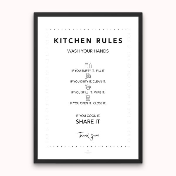 Kitchen Rules Kitchen Wall Decor Print Cooking Print Kitchen Rules Print Kitchen Funny Kitchen Decor Wall Art Kitchen Wall Decor Printable