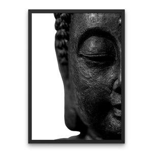 Buddha Print Monochrome Art Poster Black White Great Buddha Decor Yoga Wall Art Decor Eastern Art Large Poster Buddha Zen Yoga Gift for Her