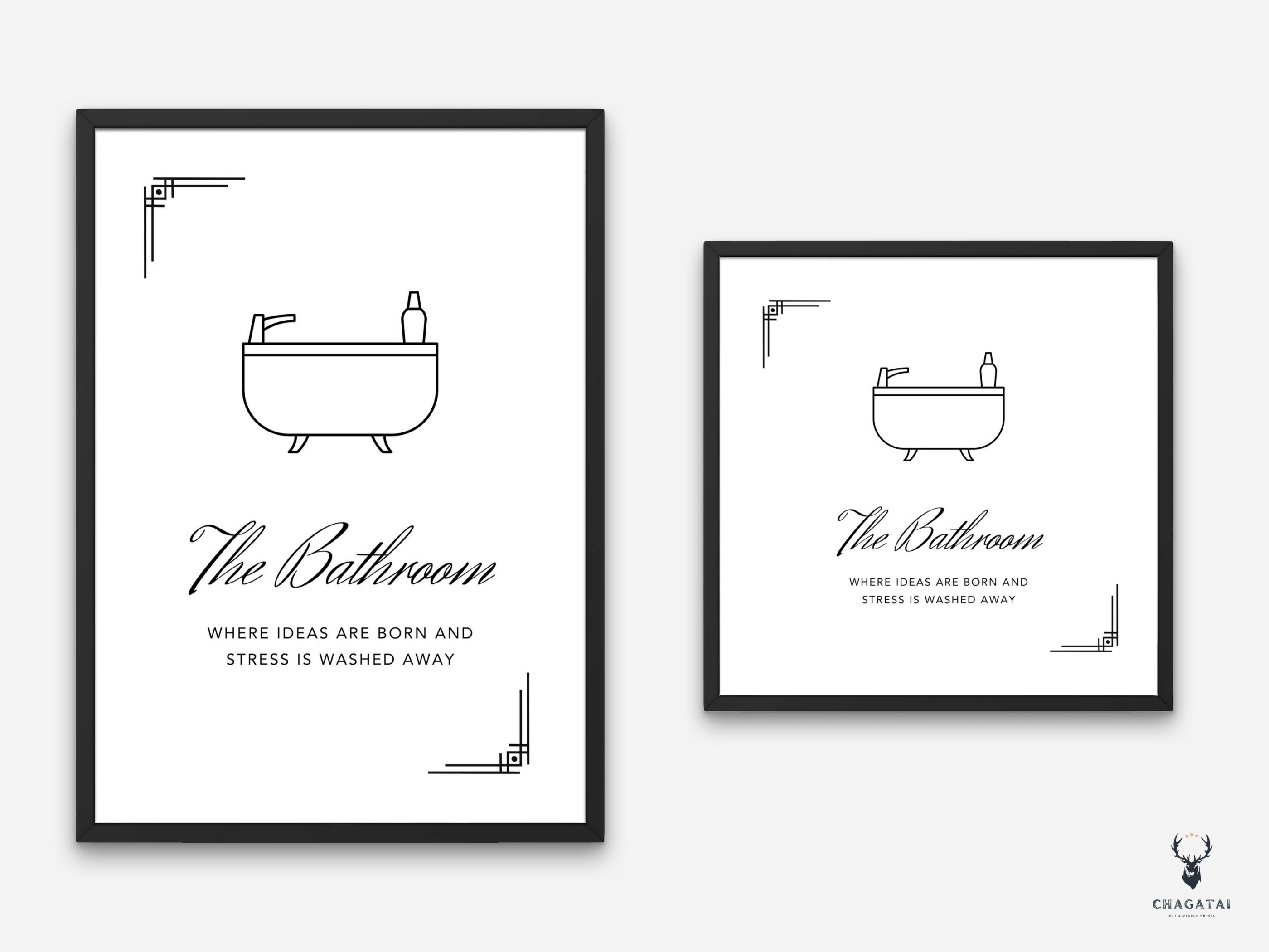 Bathroom Decor Set of 3 Bathroom Wall Art Set Shower Decor Etsy