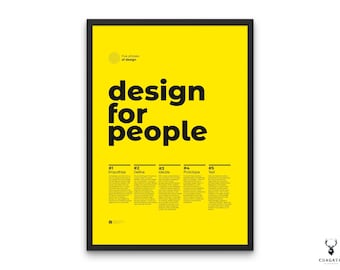 UX-designercadeau Fasen van ontwerpdenken UX-designposter Helvetica Design typografisch UX-designer cadeauontwerp Afdrukbare designerposter