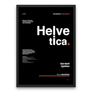 Póster imprimible de Helvética Neue Fuente Helvética imprimible Regalo de diseñador Póster de Helvética Impresión en negrita Estudio de diseño de productos digitales Decoración de pared