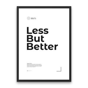 Less But Better Poster Office Wall Decor Designer Gift, Design Studio Art Typography Poster Quote Less But Better Poster Helvetica Print