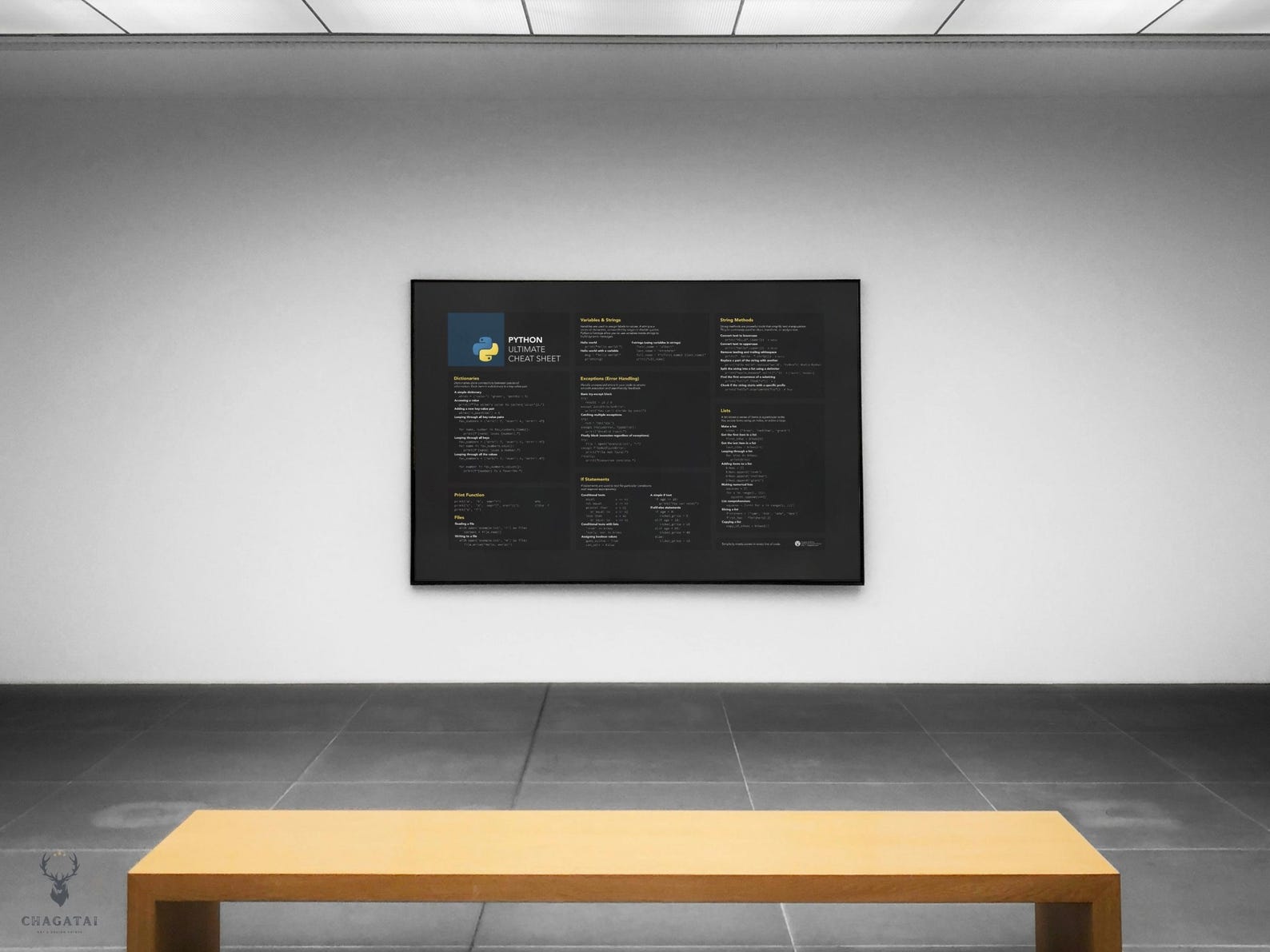 Python Cheat Sheet Horizontal Poster Learn Python Coding Android ...