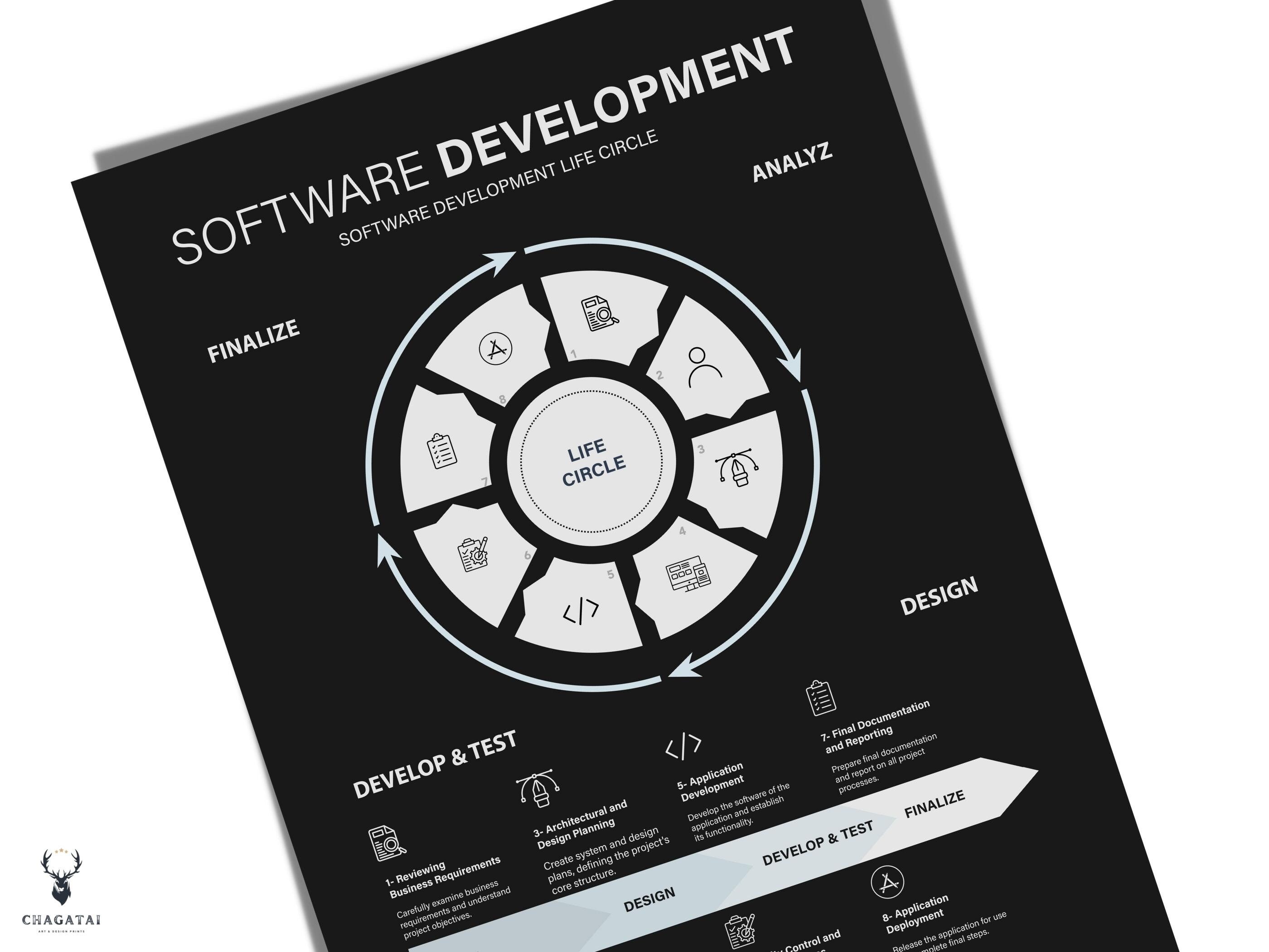 Software Developer Gift Office Decor Developing Life Circle Software ...