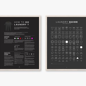 Laundry Decor Set of 2 Laundry Sign Decor How to do Laundry Room Sign Stain Removal Poster Laundry Set Decor Printable Poster Laundry Room