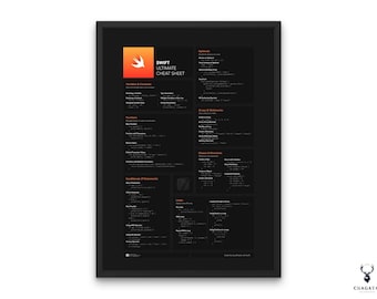 Swift Cheat Sheet Swift Coding Poster Swift Programming Guide IOS Developer Tool Syntax Chart Apple Reference ios Quick Guide swift learning