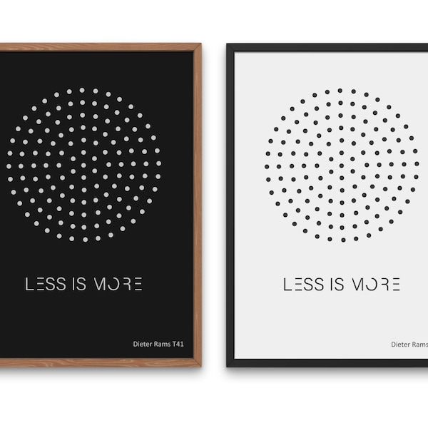 Less is More Poster Dieter Rams Print  UX Designer Gift Digital Download Minimal Less is More Print Wall Decor Less is more Braun Design