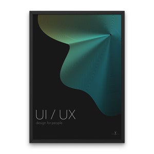UX Design Gift Poster Design for People Minimal Poster Green Line Print Typographic Office Wall Decor UI UX Printable Poster Wall Decor