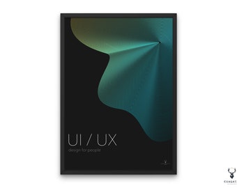 UX Design Gift Poster Design for People Minimal Poster Green Line Print Typographic Office Wall Decor UI UX Printable Poster Wall Decor