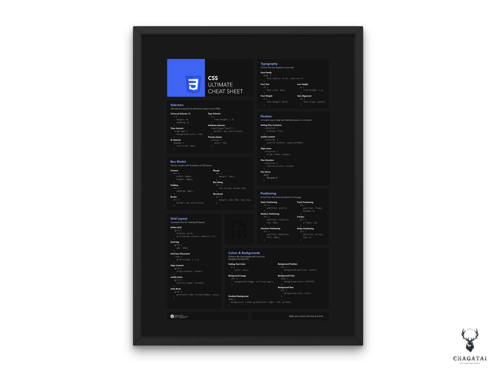 CSS Cheat Sheet Css Coding Guide Css Quick Reference Poster Beginners ...