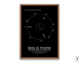 Less is More Poster, UX Designer Gift, Printable Digital Product, Dieter Rams Design, Braun Design Apple Poster Design Studio Wall Decor