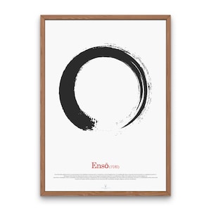 Enso Circle Meditation Wall Art Poster 円相 Karma Meditation Enso Circle Poster Home Decor Zen Home Decor Enso Art Poster Meditation Circle