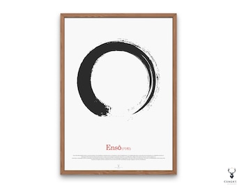 Enso Circle Meditation Wall Art Poster 円相 Karma Meditation Enso Circle Poster Home Decor Zen Home Decor Enso Art Poster Meditation Circle