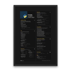 Python Cheat Sheet Python Coding Poster Learn Python Quick Reference ...