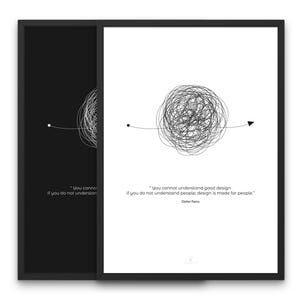 Póster minimalista de Dieter Rams, UX/UI, póster minimalista de diseñador, Helvética, tipografía, decoración de pared de oficina, póster imprimible de Dieter Rams