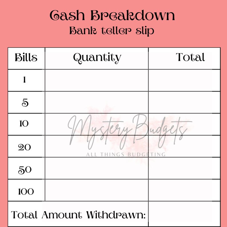 Printable Cash Breakdown Slip Bank - Il 794xN.4252672161 Hzs0 