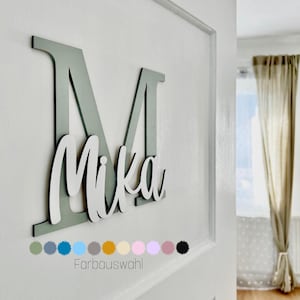 Plaque de porte en bois XXL personnalisée avec nom, plaque signalétique pour chambre d'enfant, lettrage en bois, panneau en bois, décoration murale, décoration