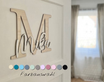 Personalized wooden door sign, children's room name plate, wooden lettering, children's room decoration, wooden sign, wall decoration