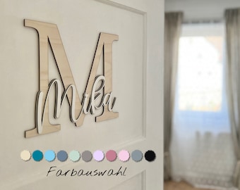 Personalized wooden door sign, children's room nameplate, wooden lettering, children's room decoration, wooden sign, wall decoration