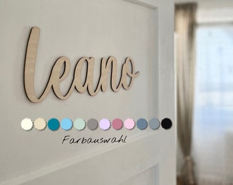 XXL Schriftzug, Türschild aus Holz personalisiert mit Name, Namensschild für Kinderzimmer, Holzschild, Wanddekoration
