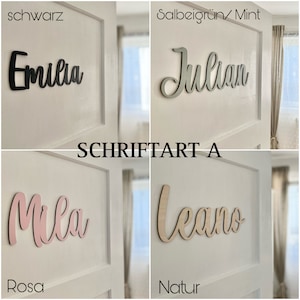 XXL lettering, personalized wooden door sign with name, nameplate for children's room, wooden sign, wall decoration image 2