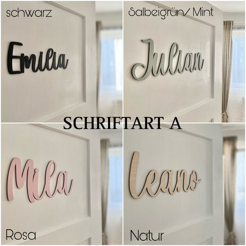 XXL lettering, personalized wooden door sign with name, nameplate for children's room, wooden sign, wall decoration image 2