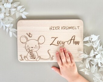 Frühstücksbrettchen personalisiert mit Name, Brettchen, Geschenk Geburt, Holzbrett, Frühstücksbrett, Geschenk Kindergeburtstag, Taufe