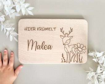 Frühstücksbrettchen personalisiert mit Name, Brettchen, Geschenk Geburt, Holzbrett, Frühstücksbrett, Geschenk Kindergeburtstag, Taufe