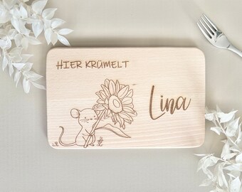 Frühstücksbrettchen personalisiert mit Name, Brettchen, Geschenk Geburt, Holzbrett, Frühstücksbrett, Geschenk Kindergeburtstag, Taufe