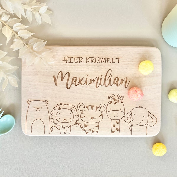 Frühstücksbrettchen personalisiert mit Name, Brettchen, Geschenk Geburt, Holzbrett, Frühstücksbrett, Geschenk Kindergeburtstag, Taufe