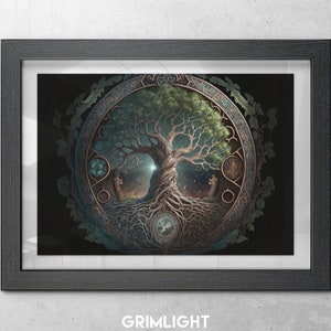 Yggdrasil - The World Tree Art | Norse Mythology Wall Decor | Digital Print | Instant Download | Collectible Poster | Mythic Wisdom Decor