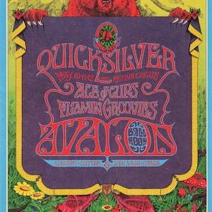 Quicksilver Messenger Service Postcard 1968 Avalon Ballroom FD-118